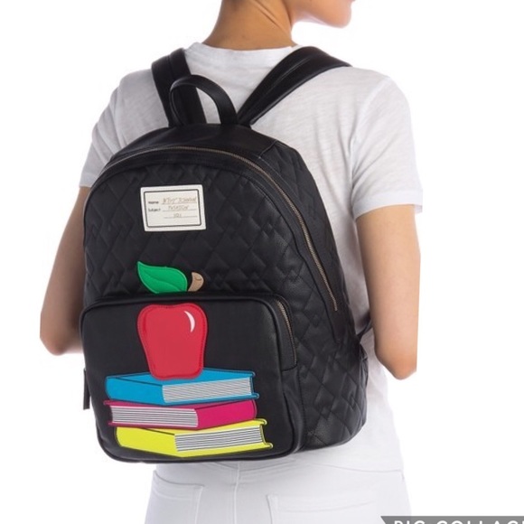 betsey johnson apple backpack